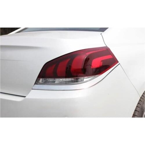 For peugeot 508 2011-2014 ABS Chrome Tail light eyebrow trim 2pcs