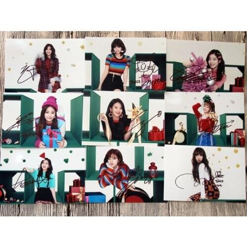 Signed TWICE autographed photo MERRY & HAPPY 6 inches 9 photos set free shipping 122017A
