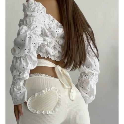 Robellii 2021 Elegant Flare Pants Fashion Sexy Women Trousers Casual White Lace Up Long Pants