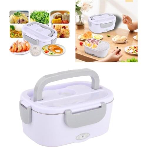 Electric Lunch Box Food Warmer Portable 12V 220V Heated Bento Boxes Food Heater Rice Container for Car Home EU Plug