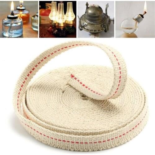 1M Flat Cotton Oil Lamp Lantern Wick 10mm For Kerosene Burner Lighting Pratical