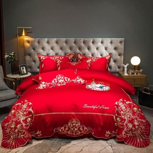 Svetanya Sanded Cotton Linens 80s Embroidery Bedding Set (Duvet Cover Sheet Pillowcase)