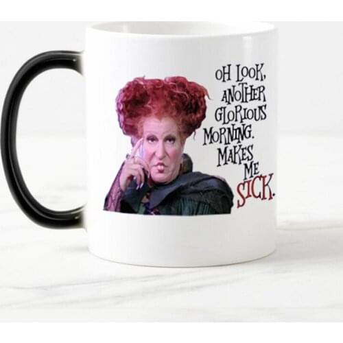 Lovely Text OH LOOK Color Changing Coffee mug Magic heat sensitive Tea Cup mugs custom birthday christmas gift