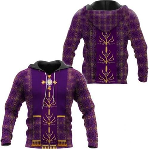 Gothic style Chasuble Vestments with Golden Embroidery Hoodies 3D Print Jacket Men/women New Fashion Tracksuit Casual Streetwear