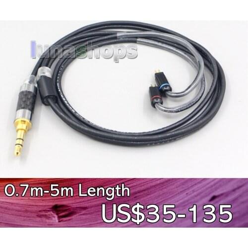 LN007107 2.5mm 4.4mm 3.5mm XLR Black 99% Pure PCOCC Earphone Cable For 0.78mm BA Custom Westone W4r UM3X UM3RC JH13 High Step