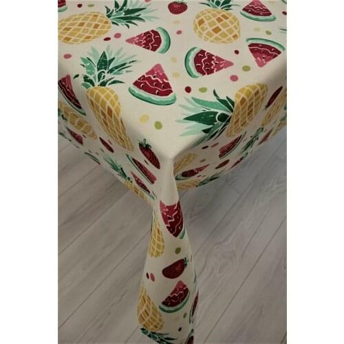 Linen Textured Watermelon Pattern Colorful Table Cloth Wedding, Party,Sofa Cover Turkish Cotton For Rectangle Table