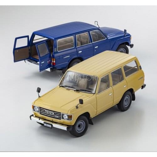 Kyosho 1/18 Model For Toyota Land Cruiser LC60 Diecast Car Model Kids Boy Gifts Gift Collection Display Khaki/Blue Metal,Plastic