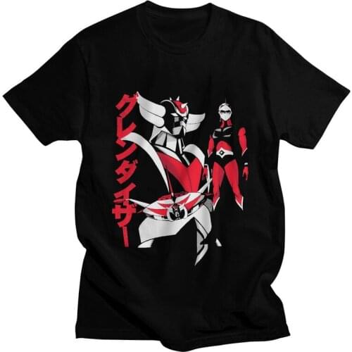 Gurendaiza Tshirts Men Leisure Tee Tops Cotton T Shirts Short Sleeve Anime Grendizer Goldrake T-shirt Gift Idea Merch
