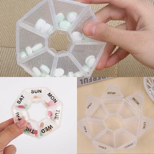 New 1PC 7 Days Weekly Pill Case Medicine Tablet Dispenser Organizer Pill Box Splitters Pill Storage Organizer Containe