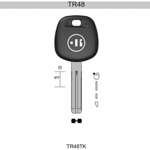 Original KEYLINE TOY48 Key blade Key case for Toyota with slot Keyline TR48TK TOY48 straight remote key case for Toyota