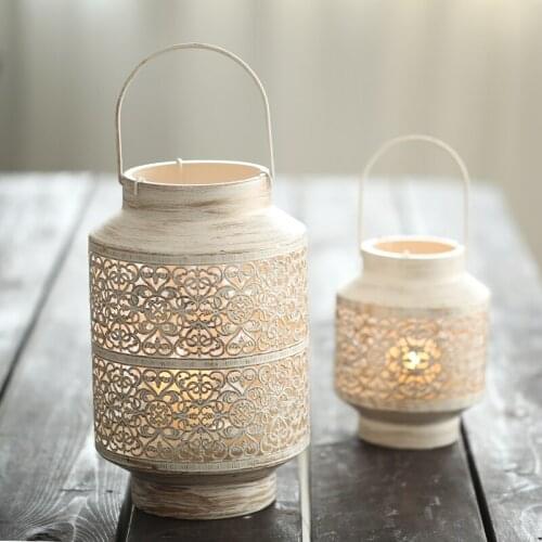 Hollow Iron Candle Holder Light Projection Metal Decoration Beautiful Decorative Gift