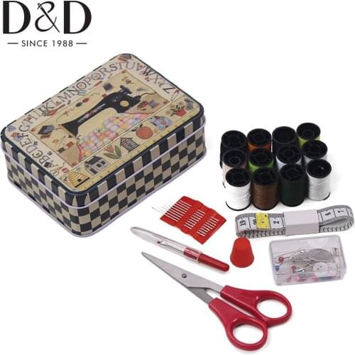 Portable Travel Sewing Box Sewing Thread Stitches Kits Knitting Needles Tools Cloth Buttons Craft Scissor Christmas Mom Gifts