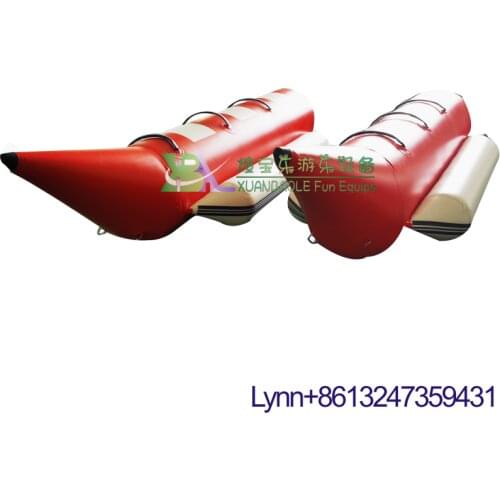 Water Fun Game Inflatable Floating Toys Red&White Inflatable Banana Boat For Sale