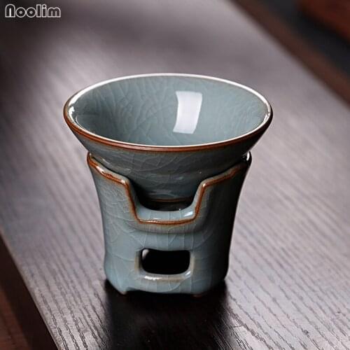 NOOLIM Creative Celadon Tea Strainer Ceramic Kung Fu Leak Tea Ceremony Accessories Filter Teahouse Desktop Ornaments