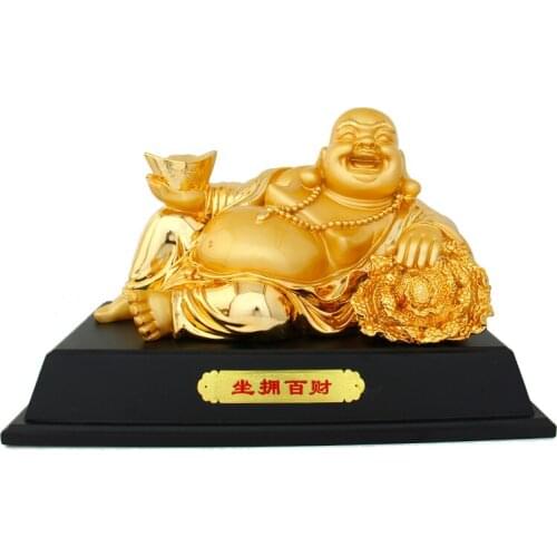 RESIN LAUGHING BUDDHA HANDICRAFT, THE GOD OF WEALTH BUDDHA FURNISHING ARTICLES WEALTH FILL N HOME DECORATIONENTRANCE DOOR