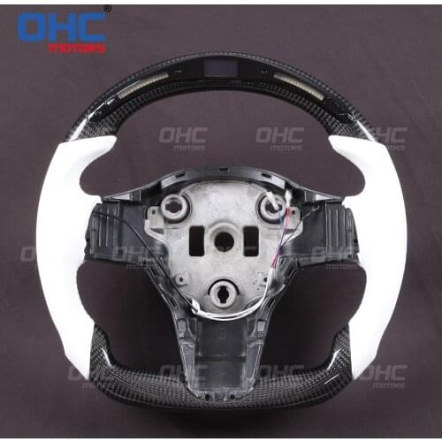 Carbon Fiber LED Steering Wheel compatible for Tesla Model 3