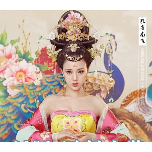 Thematic Photo Costume for Palace Empress or Princess of Tang Dynasty Womens Costume High Waist Peacock Flying Southward