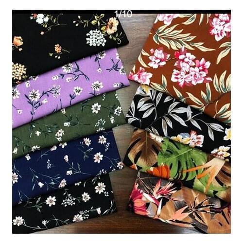 Rayon fabric dark floral printed fabric dress fabricLFCK080040