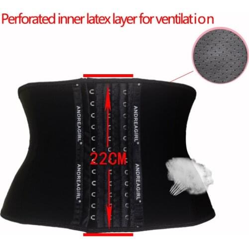 22cm/24cm Short 3 Layers Latex Waist Trainer Corset 9 Steel Bones Shapewear Body Shapers Women Corset Slimming Belt Waist Shaper