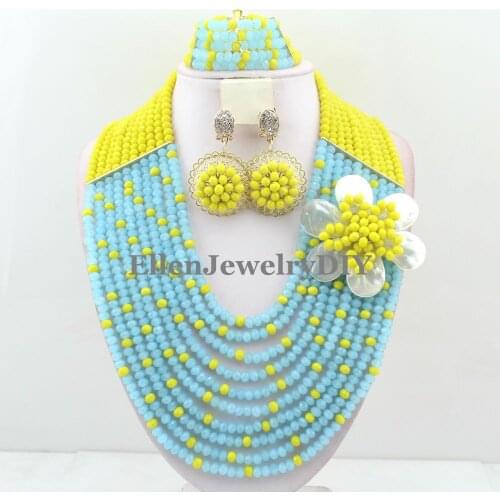Splendid African Jewelry Sets African Crystal Beads Jewelry Set for Wedding Statement Necklace Jewelry W11915