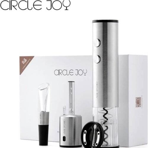 Circle Joy Wine Stopper Automatic Bottle Opener Wine Opener Stainless Steel Suit Gift family Gathering Best Gift 4-In-1 Gift Box