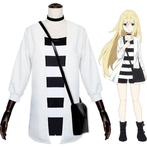 Japanese Game Angels of Death Women Anime Cosplay Costume Girls Rachel Gardner Role Play Uniform Set T-shirt Coat Black Boot