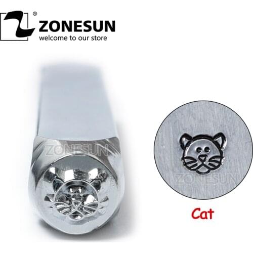 ZONESUN Cat Jewelry Stamping Metal Alphabet LOGO Steel Stamps Mold Marking Tool Punch Die For Gold Ring Bracelet Necklace