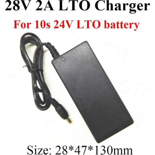 Brand new 28V 2A Charger LTO 28V battery charger Special for 2.4V 10S 24V lithium titanium battery 56W LTO adapter AU EU US UK