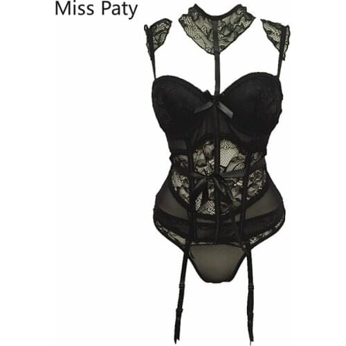 Womens plus size corset undergarments modeling belt uniform sexy erotic lace top black lingerie body shapers girdles for women