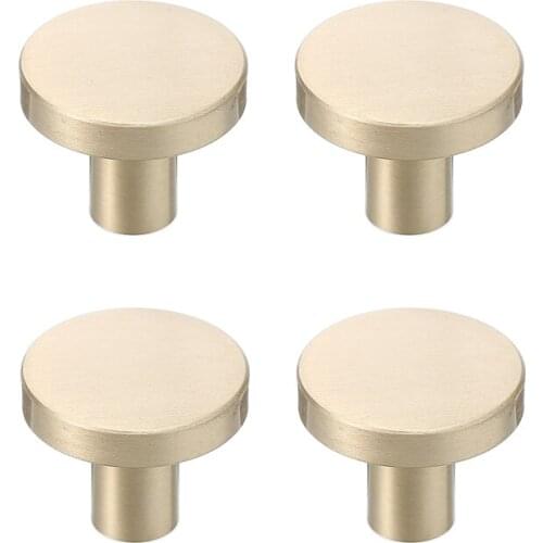 4Pcs Gold Brass Handles Kitchen Cabinet Door Knobs Cupboard Drawer Pulls Kitchen Drawer Dresser Wardrobe Hardware Pull Knobs