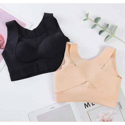 1Pcs/2Pcs Women Bras Push Up Bra Posture Corrector Bralette Front Closure Seamless Black Female Sexy Underwear Cross Back Tops