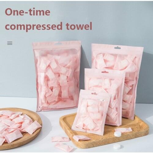 50pcs Disposable Towel Compressed Portable Travel Non-woven Face Towel Water Wet Wipe Outdoor Moistened Tissues
