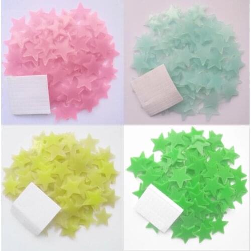 50 Pcs Luminous Wall Stickers Glow In The Dark Stars Sticker Decals for Kids Baby Rooms Colorful Fluorescent Stickers Home Decor