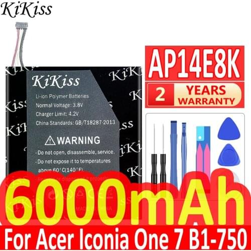 6000mAh For Acer Iconia One 7 B1-750 Rechargeable Li-polymer Tab Replacement Battery AP14E8K Battery