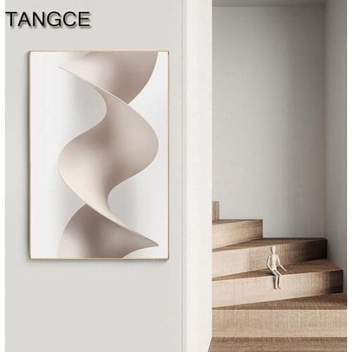 Abstract Paper Model Canvas Art Purple White Grey Poster Print Fashion Wall Ar Pictures for Living Room Aisle Modern Home Decor