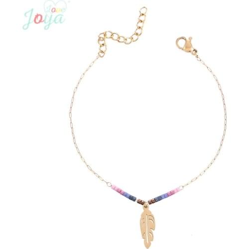 Badu Stainless Steel Women Bracelet Chain Leave Bracelets Bangles Punk Style Cross Bracelet Girl Jewelry Mothers Day Gift