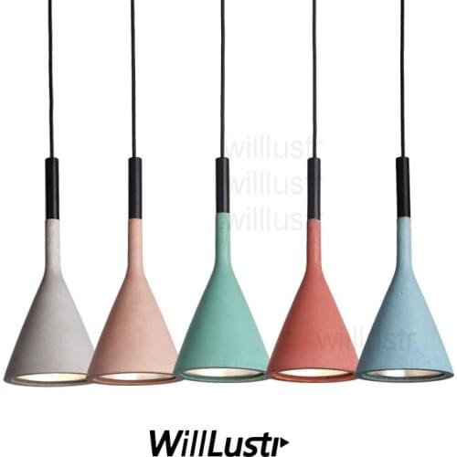 Handmade cement Pendant Lamp Modern Concrete light Restaurant Hotel Kitchen Dinning Room Bedside Sofa side Gray Red Coffee Blue