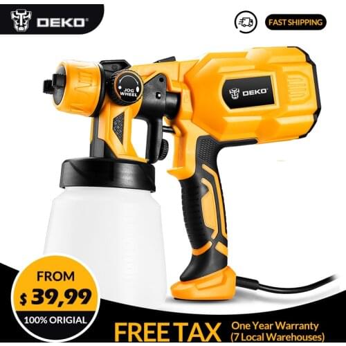 DEKO DKSG55K1 Spray Gun, 220V High Power Home Electric Paint Sprayer, 3 Nozzle Easy Spraying and Clean easey to use