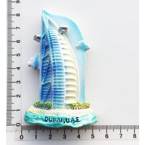 Dubai UAE landmark building sailing hotel three-dimensional tourism commemorative gift handmade painted magnetic stickers refrig