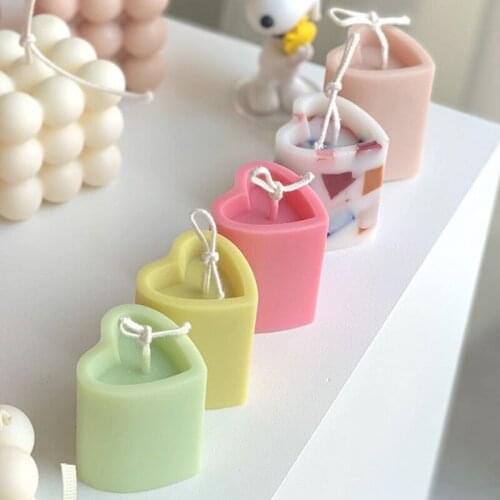 Diy Handmade Candle Mold Candle Making 3d Columnar Heart Shape Plastic Acrylic Mold Resin Molds Diy Soap Mold Cake Mold