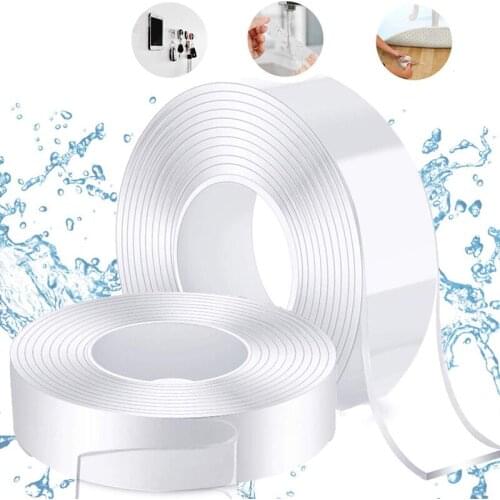 1/2/3/5m Reusable Nano Magic Tape Double-Sided Adhesive Traceless Tape Removable Sticker Washable Loop Disks Tie Glue Gadget