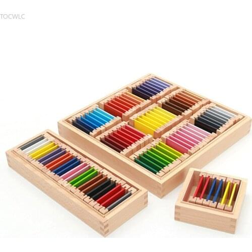 Montessori Sensorial Material Learning Color Tablet Box 1/2/3 Wood Preschool Training Kids Puzzle Children Educational Toys Gift
