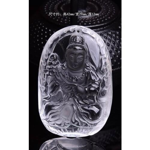 The new light spot of new natural white crystal Buddha Pendant Fudo Rooster Buddha patron of Korean