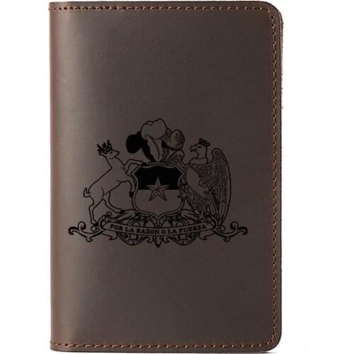 Chile passport Holder purse Card holder Engrave name or photo travel wallet case Genuine leather Chile Passport Cover