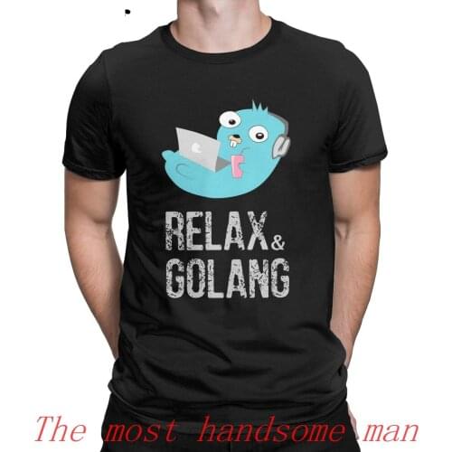 Relaxing Gopher Golang Go T Shirt Men Cotton Casual T-Shirts Round Collar Tee Shirt Short Sleeve Tops Graphic Printed