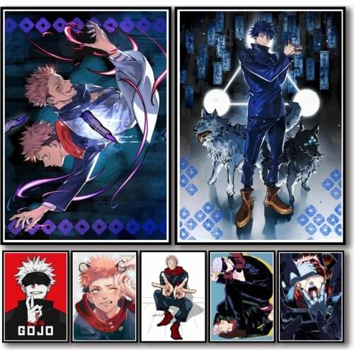 WTQ Retro Poster Canvas Painting Jujutsu Kaisen Poster Wall Decor Wall Art Picture Room Decor Home Decor