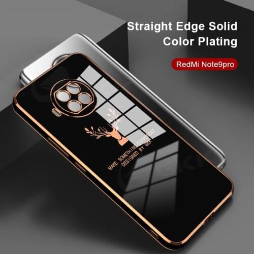 Luxury Plating Straight Edge Case For Xiaomi Redmi Note 9 Pro 10T Lite Shockproof Protection Soft Cover For Xiaomi 10T Lite Case