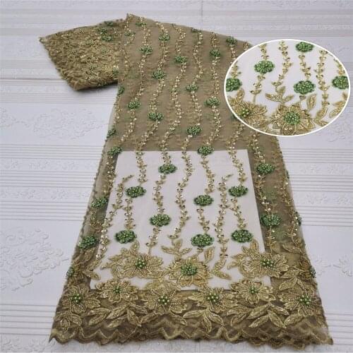Handmade Beaded Lace Latest African Lace Fabric 2021 High Quality Embroidery French Nigerian Lace Fabrics For Sewing jl18-50