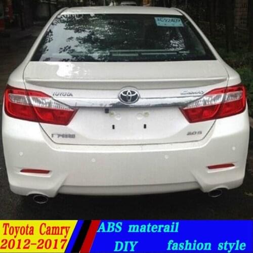Use for toyota camry spoiler 2012-2017 modelcamry lip spoiler High Quality ABS Material Car Rear Wing Primer Color Rear spoiler