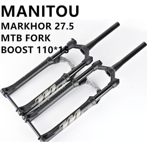Manitou MARKHOR Bicycle Fork 27.5 29 inches Mountain MTB air Bike Fork Matte Black Suspension QR 100*9MM and BOOST M30 110*15MM